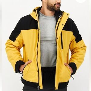 NWT Club Room Men Hooded Long Sleeve Parka Jacket, Yellow XXL jacket, coat